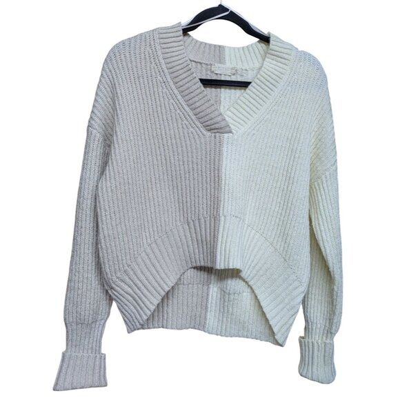 Altard State Women's Cream/Taupe High Low Long sleeve Sweater Size M - Picture 1 of 10